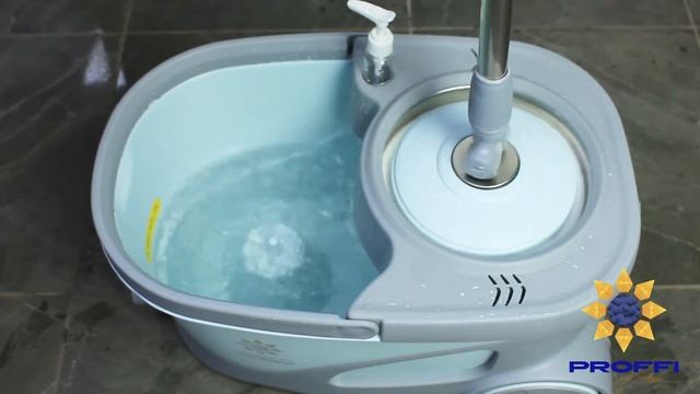 Швабра и ведро с центрифужным отжимом PROFFI HOME PH9094 (в комплекте 2 насадки) 12 л смотреть онлайн