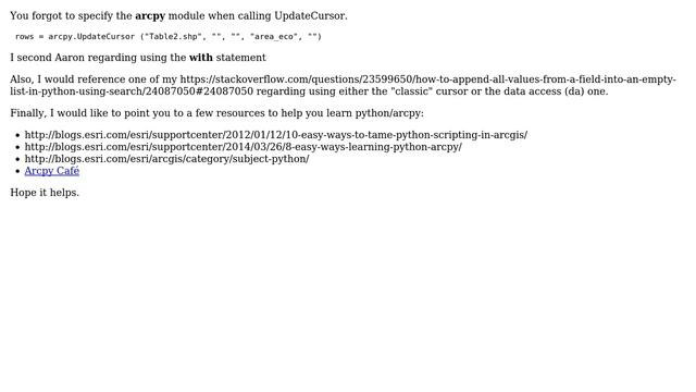 GIS: UpdateCursor 'is not defined' Python (3 Solutions!!) смотреть онлайн