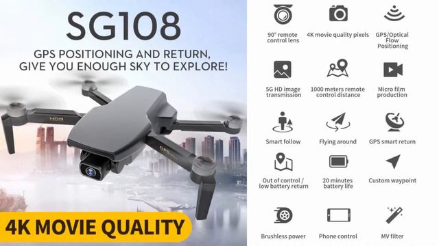 SG108 GPS 4K Long Range Brushless Mini Drone – Just Released ! смотреть онлайн