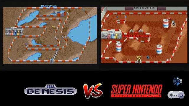 vs Let's Play: Super Off Road on Super NES vs Sega Genesis - top down Racing Game arcade port смотреть онлайн