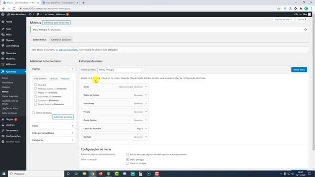 Como Criar e Editar Menu - CURSO DE WORDPRESS 2021 #12 смотреть онлайн
