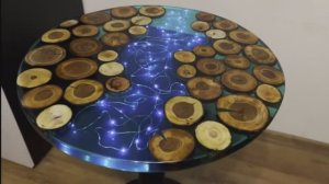 Стол с подсветкой из эпоксидной смолы