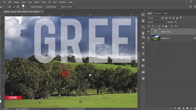 Text coming behind hill- photoshop tutorial смотреть онлайн