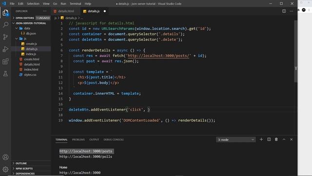 Up & Running with JSON Server (part 2) смотреть онлайн