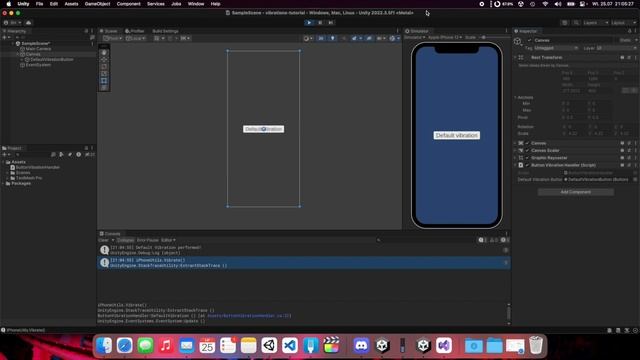 How to vibrate and haptic on Android and iOS in Unity смотреть онлайн