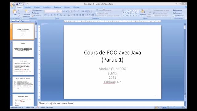 Cours POO (19-06-2021), Introduction à Java Exposé 1 смотреть онлайн
