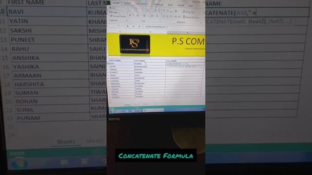 CONCATENATE FORMULA IN EXCEL ||EXCEL#concatenate #advancedexcel #viral #computerknowledge #formulas смотреть онлайн