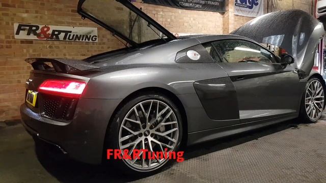 Audi R8 V10 Plus TFSI obd tuning pops bangs frrtuning смотреть онлайн