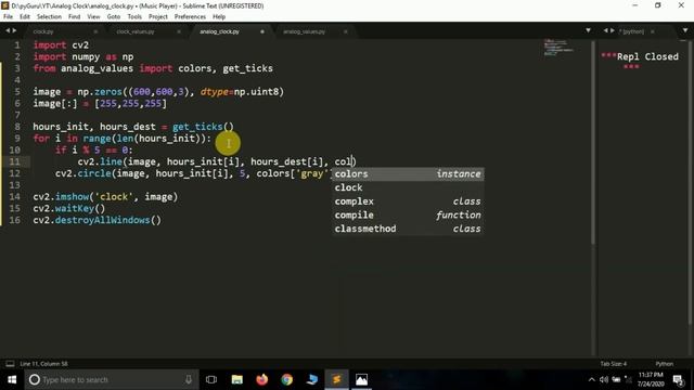 Analog clock in python and OpenCV | #pyGuru смотреть онлайн