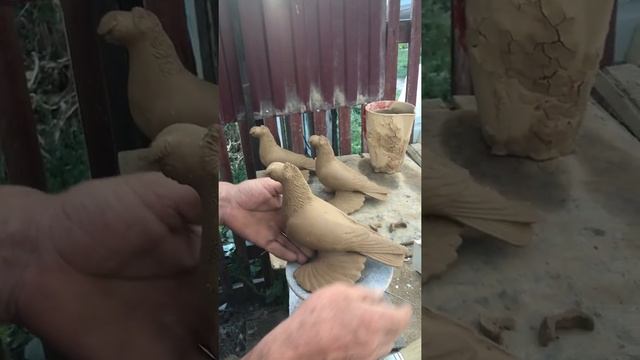 Изготовление фигурок голубей из глины (керамика) смотреть онлайн