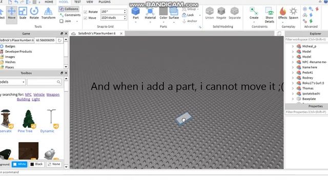 How to fix Roblox studio when you cannot move parts (Without F3X) [read pinned comment смотреть онлайн