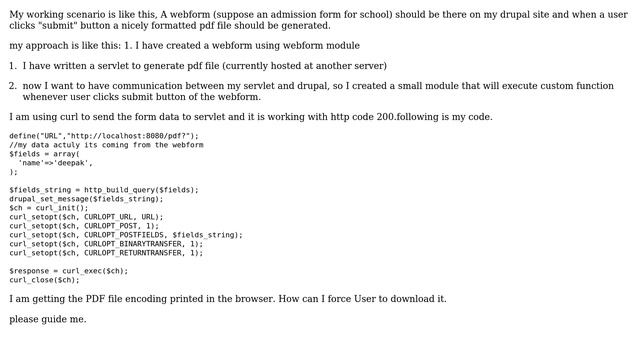 Drupal: Getting response back from a Java Servlet to Drupal смотреть онлайн