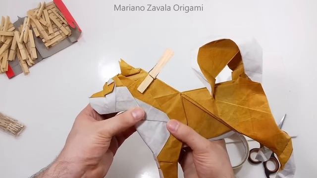(ORIGAMI) Shape to the Dog Akita Inu tutorial (Satoshi Kamiya) part 3 折り紙 イヌ Hachi Hund perro 2018 смотреть онлайн