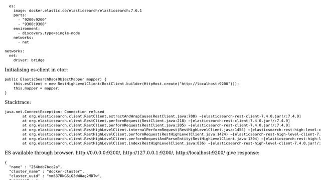 Elasticsearch client can't connect elasticsearch in docker container смотреть онлайн