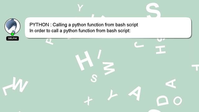 PYTHON : Calling a python function from bash script смотреть онлайн