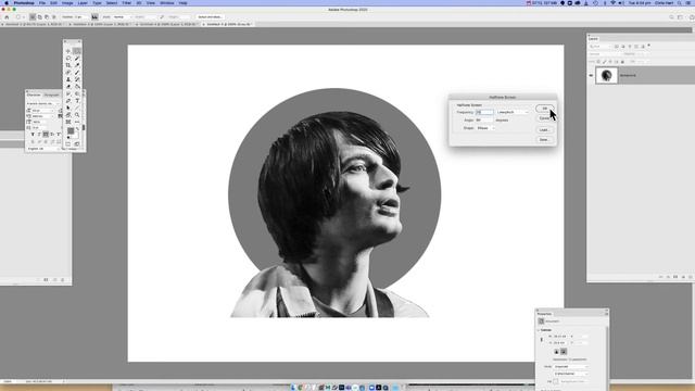 Halftone effect in Photoshop смотреть онлайн