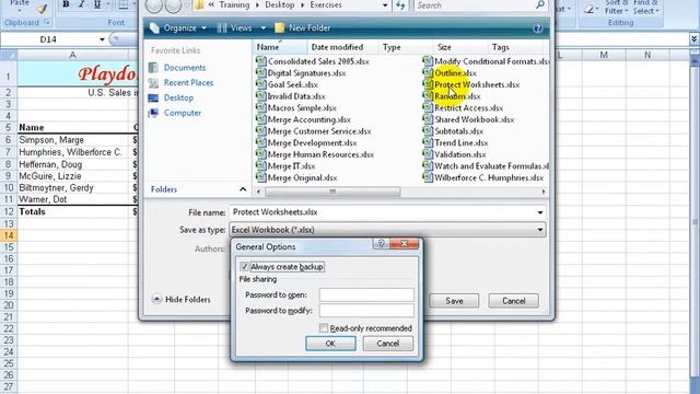 Excel 2007: Protect Workbook With Password And Backup смотреть онлайн
