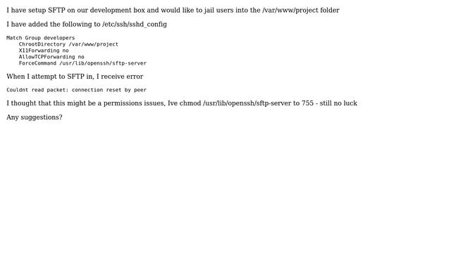 DevOps & SysAdmins: SFTP - couldnt read packet: connection reset py peer смотреть онлайн