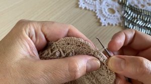 Часть 2. Рельефная салфетка «Жемчужина» крючком.