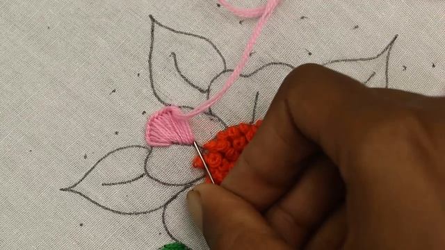 New hand embroidery tutorial with Blanket Stitch and Satin Stitch | modern flower embroidery смотреть онлайн