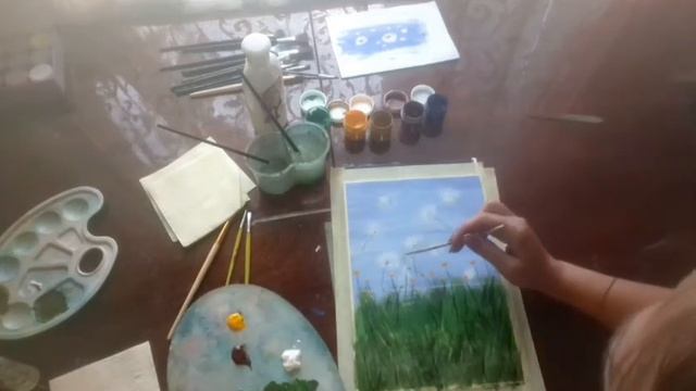 Рисуем одуванчики и ромашки, часть 2 смотреть онлайн