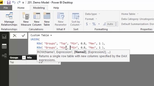 How To Create Tables Combining UNION & ROW Function - Power BI & DAX смотреть онлайн