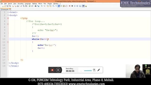 Different Types of Loops used in PHP смотреть онлайн
