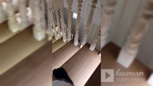 Установка деревянных перил .