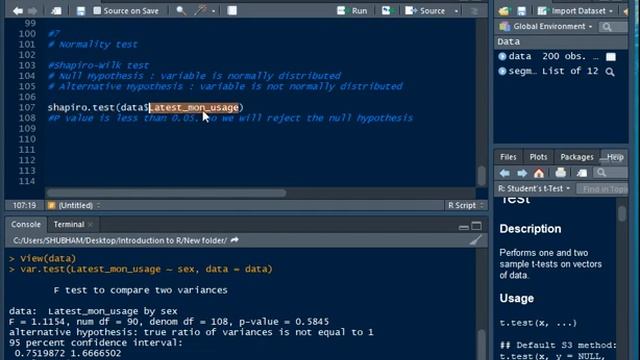 Normality Test - Shapiro Wilk Test in R смотреть онлайн