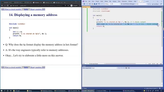 1.9 Displaying a memory address смотреть онлайн
