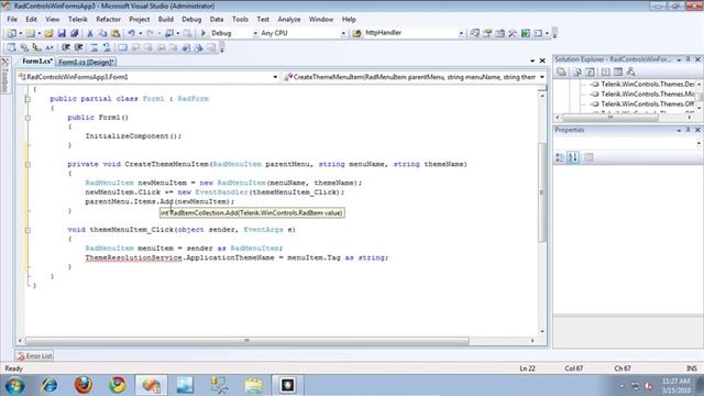 Changing Themes at Run Time with RadControls for WinForms смотреть онлайн