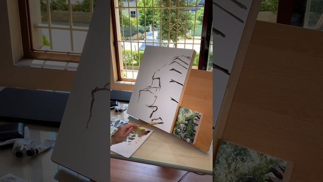 Laying out the composition with a quick oil sketch смотреть онлайн