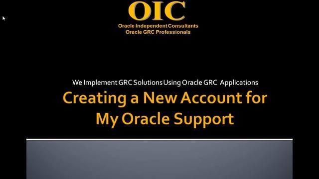 Create a New Account for My Oracle Support смотреть онлайн