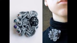 Вязаные броши своими руками крючком