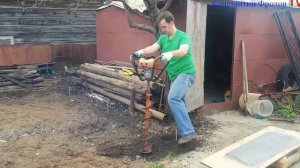 Мотобур Hitachi DA200E(S) бензобур обзор. Отзыв владельца.