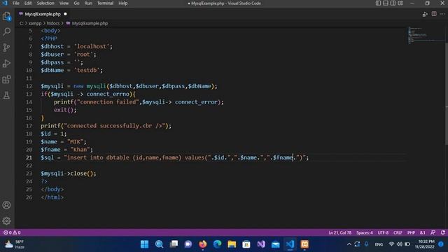 Insert Data Into MySQL Using MySQLi php [ PHP Tutorial ] смотреть онлайн