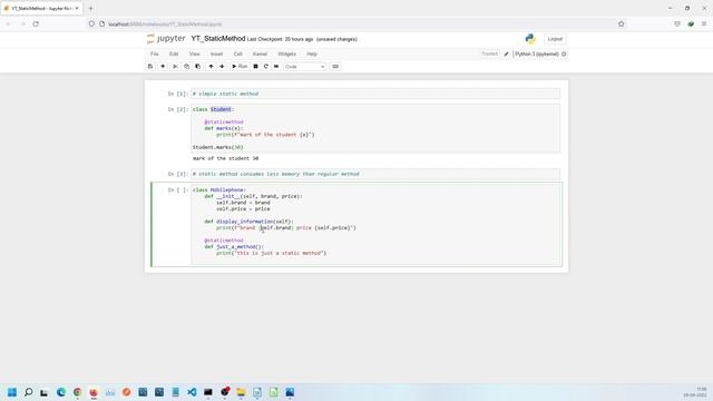 #3 Python static method take less memory | Python Tutorials for beginners Hindi |#pythontutorial смотреть онлайн