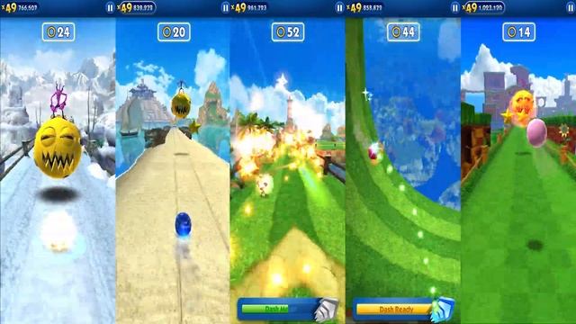 Sonic Dash - Werehog vs Amy vs Knuckles vs Whisper vs Metal Sonic All Characters Unlocked - Run смотреть онлайн
