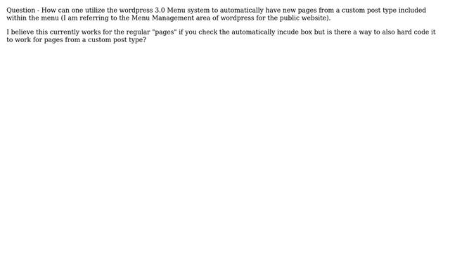 Wordpress: Menu with Automatic Pages Included from Custom Post Type смотреть онлайн