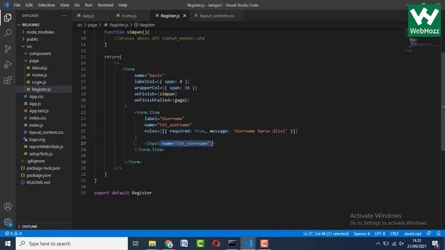 Belajar React JS : API dengan AXIOS dan Insert data ke Database Part 1 смотреть онлайн