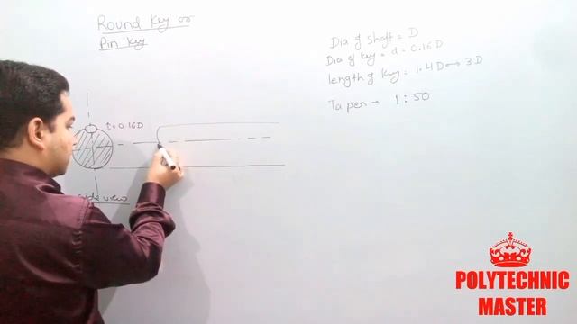 Keys and Cotter | Round Key | Pin Key Drawing | Second Semester | Polytechnic/Diploma in Hindi смотреть онлайн