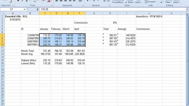 Excel 2010: Editing Cell Data