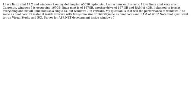 Can i run visual studio and SQL Server for ASP.NET inside a virtual machine in Linux Mint 17.2? смотреть онлайн