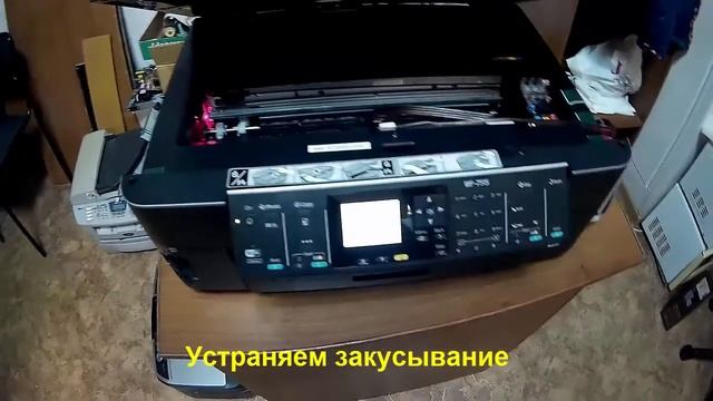 Замятие бумаги принтера Epson WF-7515 ремонт смотреть онлайн