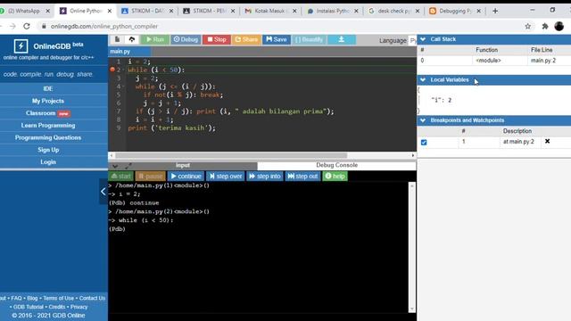 Cara Debug Pyton Online смотреть онлайн