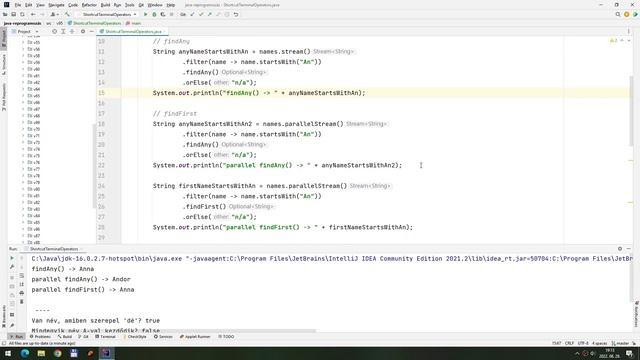 [Java v95] Streamek - rövidzár terminális operátorok смотреть онлайн