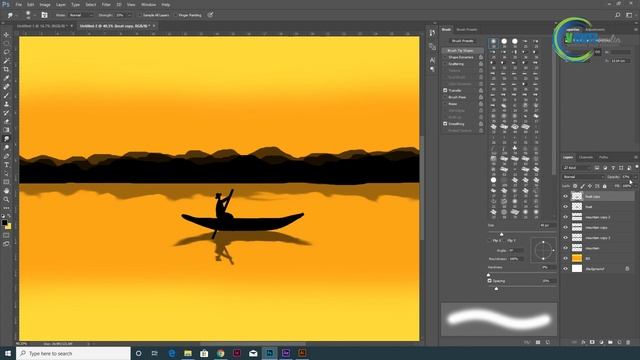 Photoshop digital painting tutorial | How to EASILY Draw 2D Landscapes in Photoshop смотреть онлайн