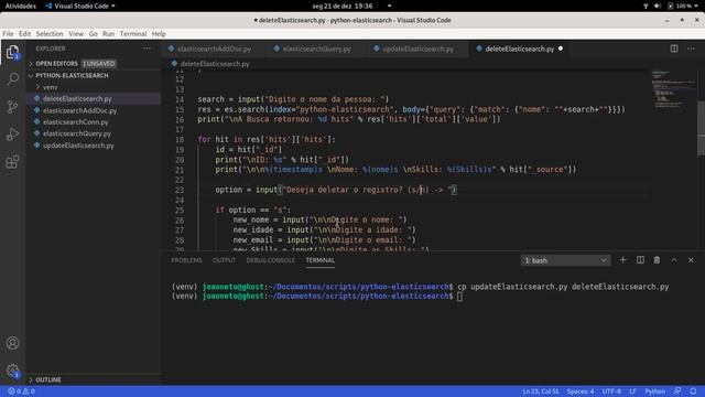 Como deletar um documento no Elasticsearch utilizando Python смотреть онлайн