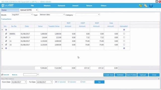 GSTR1 JSON Creation and Upload using Saral GST смотреть онлайн