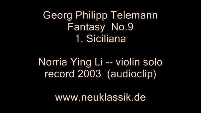Georg Philipp Telemann - Fantasy No.9 for violin